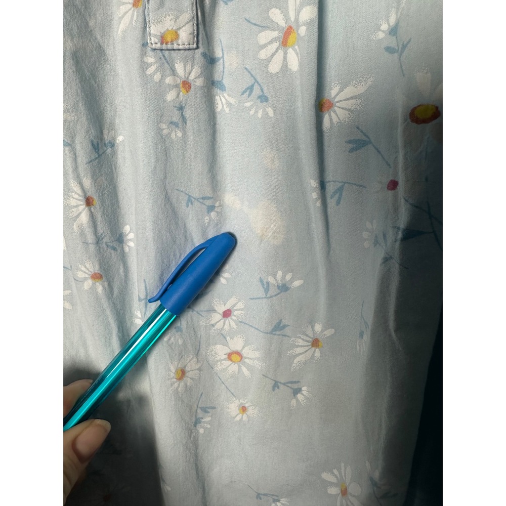 VTG Y2K Amanda Stewart Blue Daisy Cotton Nightgown Cottagecore Coquette Small - Picture 7 of 8